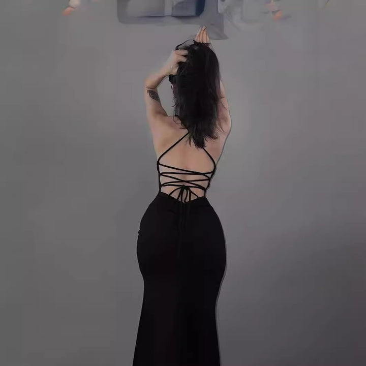 Damen Maxi-Kleid mit verführerischem Schlitz und fein verstellbaren Spaghettiträgern Drune