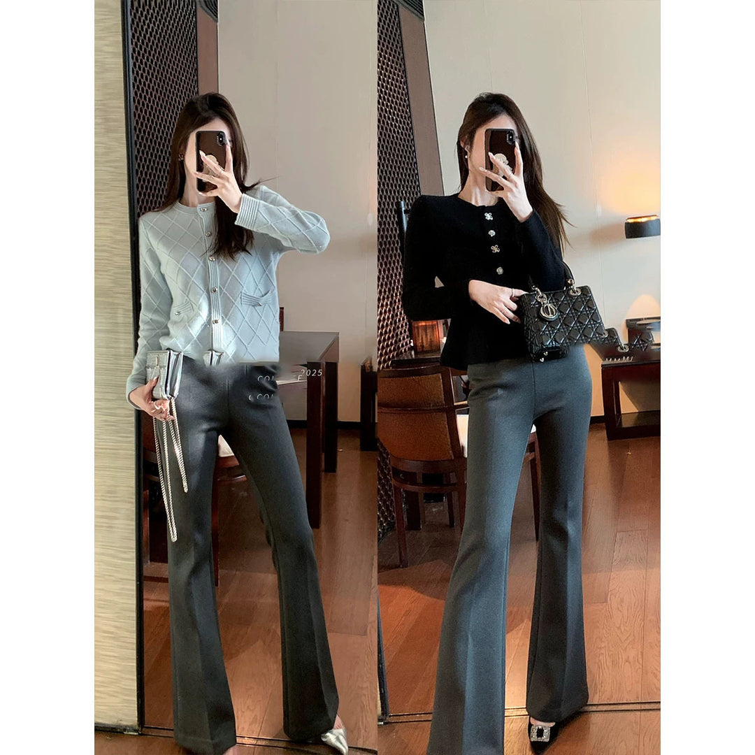 Damen Elegante Flared Hose Drune