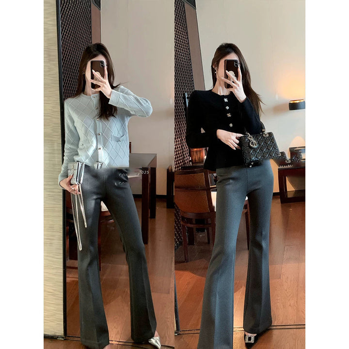 Damen Elegante Flared Hose Drune