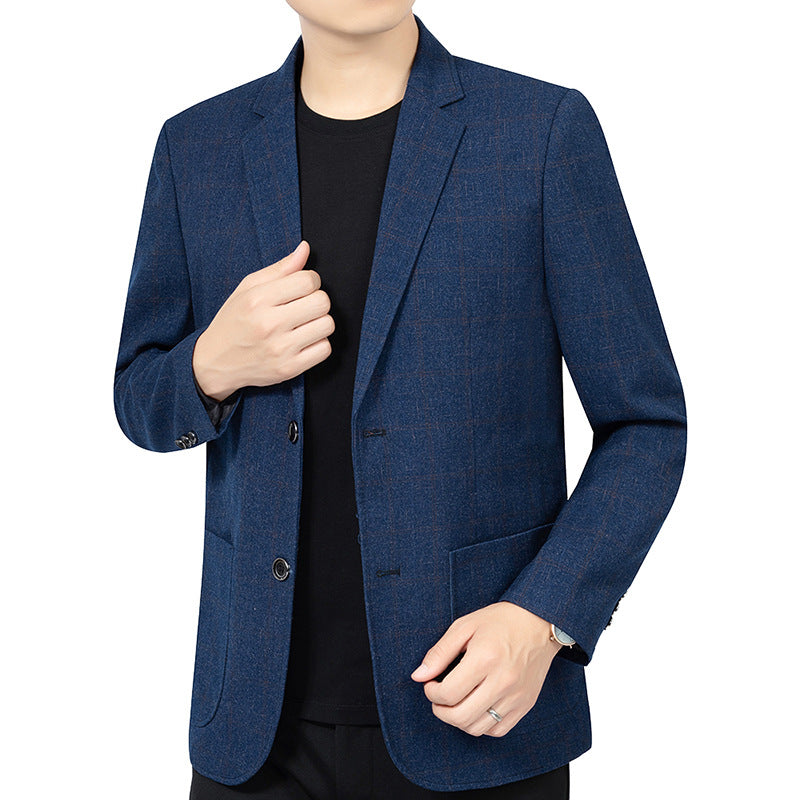 Herren Kariertes Slim-Fit Sakko aus Wollmischung Drune