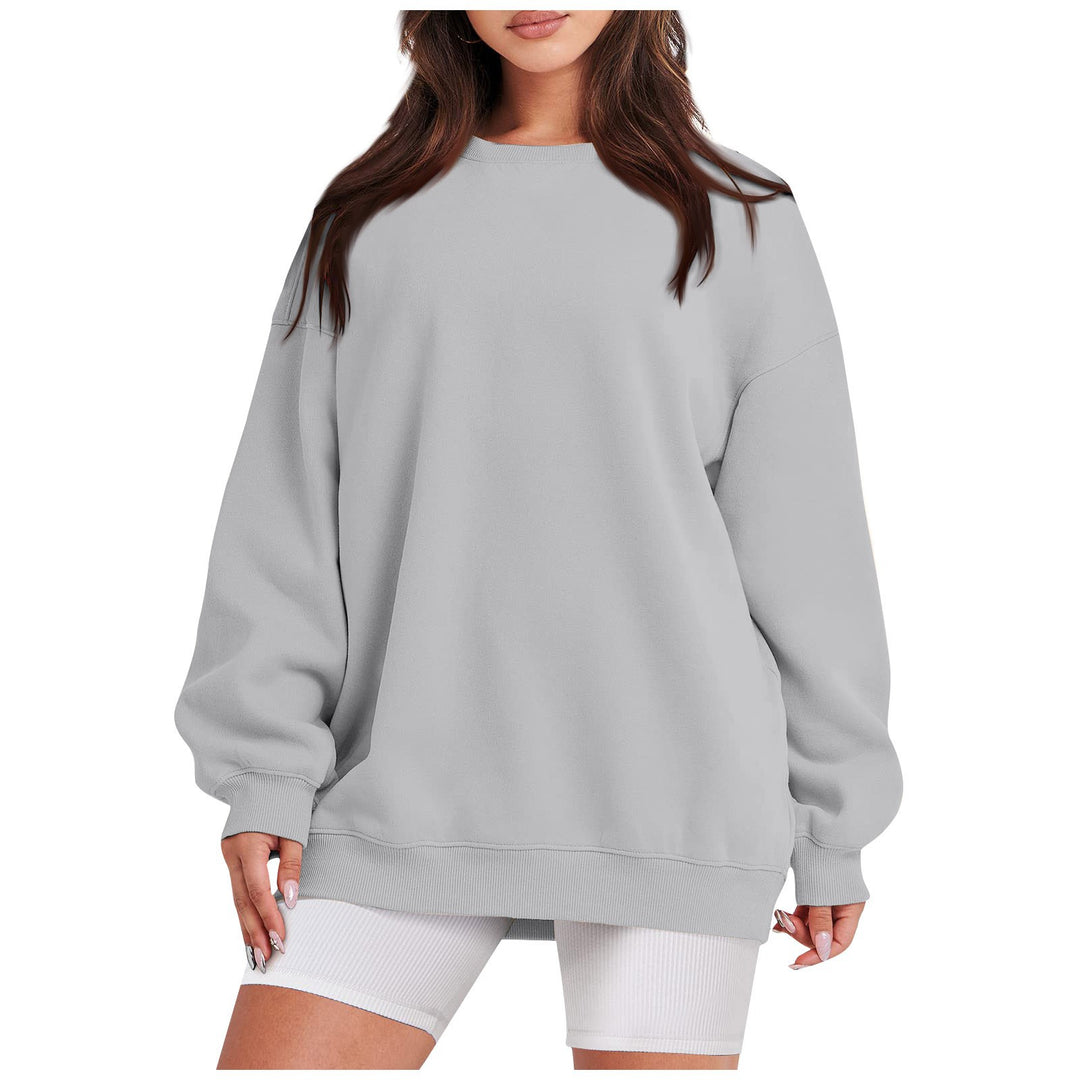 Damen nan Longline-College-Sweatshirt mit geripptem Saum, Raglanärmeln und angerauter Innenseite Drune