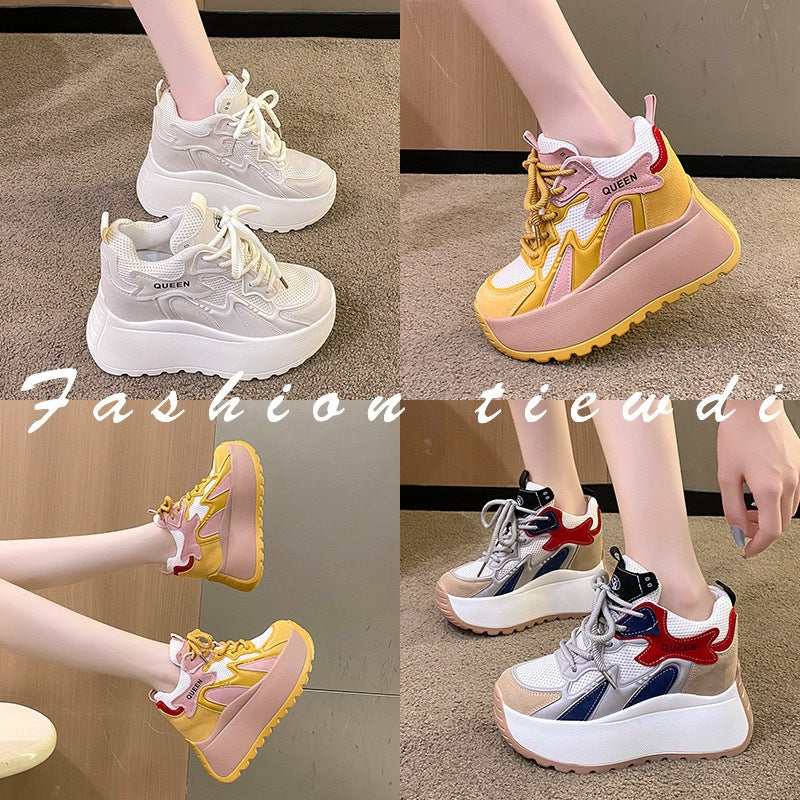 Damen Plattform Sneaker mit atmungsaktivem Mesh und sportlichem Design Drune
