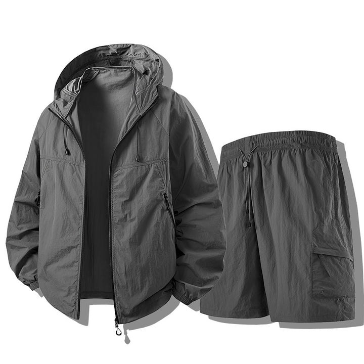 Herren Wetterfeste Funktionsjacke mit Leichtgewicht Shorts
