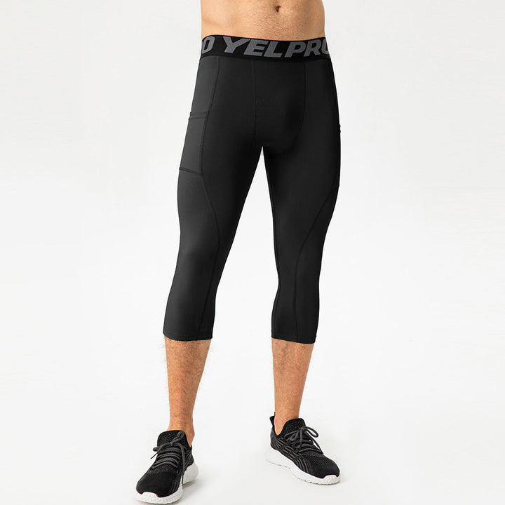 Herren Sportliche Kompressions-Leggings mit praktischen Taschen und atmungsaktiver Technologie Drune
