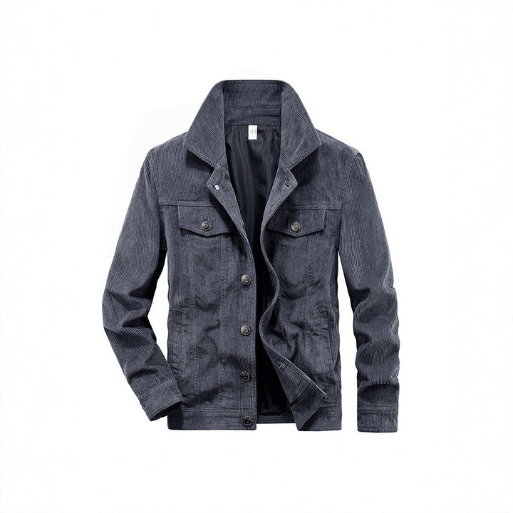 Herren Cordjacke aus Feincord mit Hemdkragen, Brustklappen und gesteppter Innenfütterung Drune