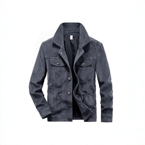Herren Cordjacke aus Feincord mit Hemdkragen, Brustklappen und gesteppter Innenfütterung Drune