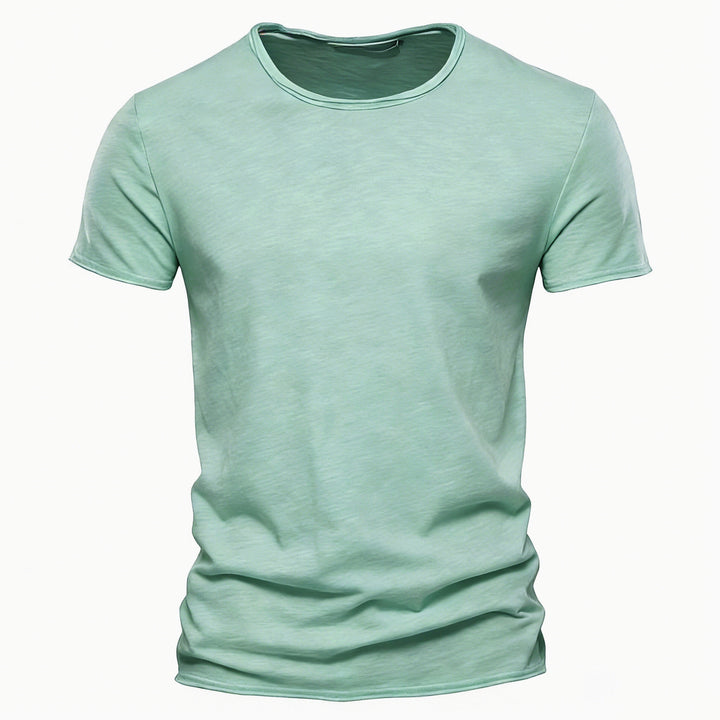 Herren nan leichtes Baumwolljersey Kurzarmshirt mit V-Ausschnitt und schmaler Passform Drune
