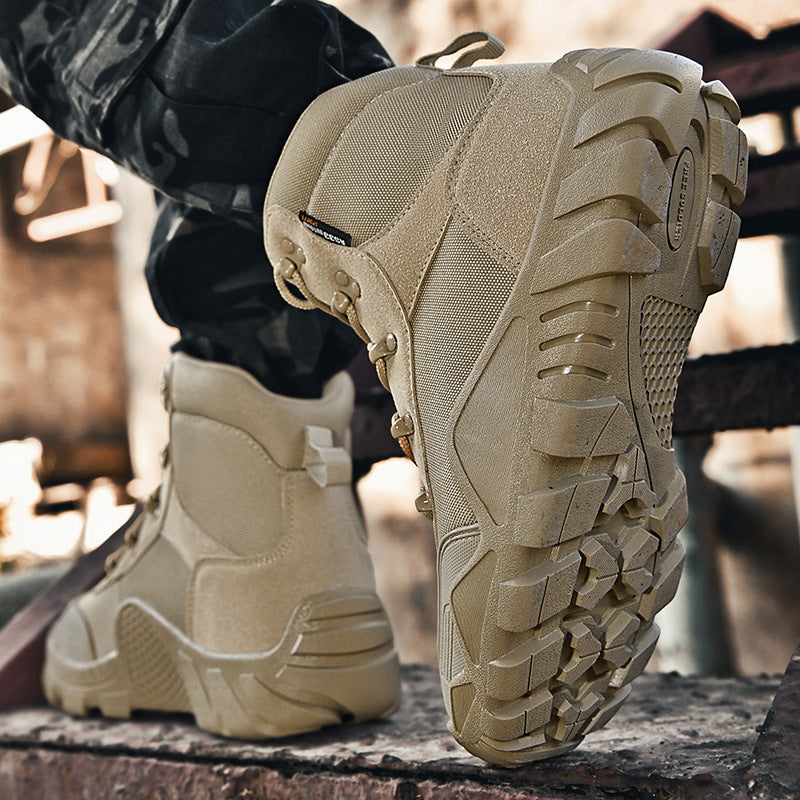Herren taktische Stiefel mit verstärktem Knöchelschutz und rutschfester Sohle Drune