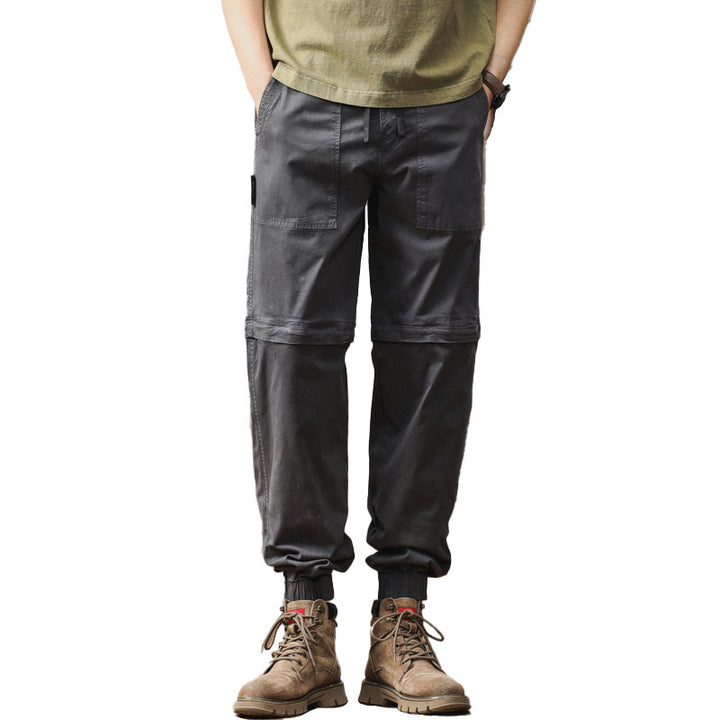 Herren Zip-Off-Cargo-Jogger mit Tunnelzugbund, Knietrennung und elastischen Bündchen Drune
