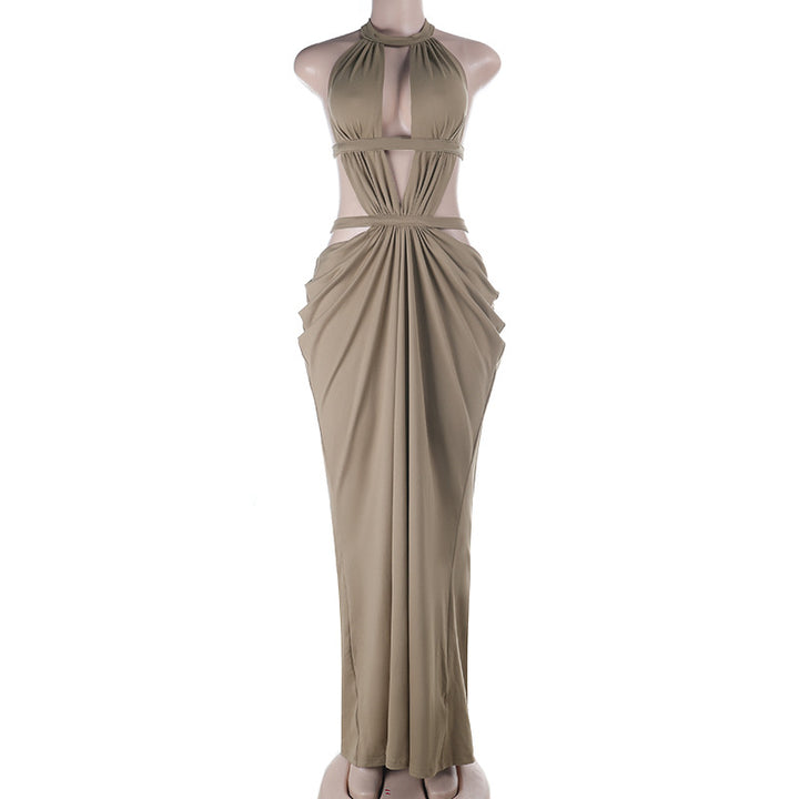 Damen elegantes Wickelkleid mit tiefem V-Ausschnitt und modischen Drapierungen Drune