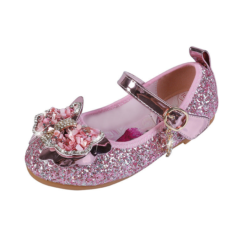 Mädchen Glitzernde Ballerinas mit dekorativer Blumenapplikation Drune
