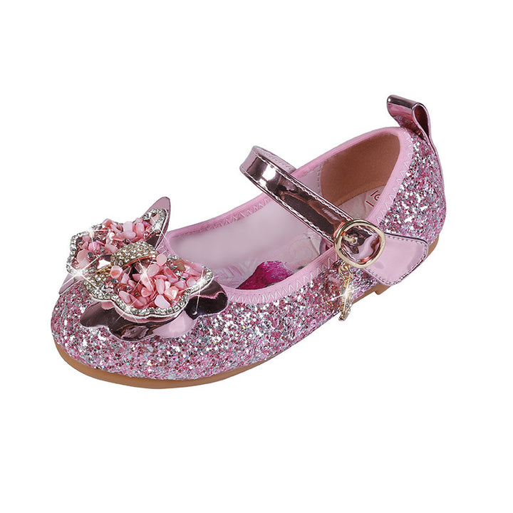 Mädchen Glitzernde Ballerinas mit dekorativer Blumenapplikation Drune
