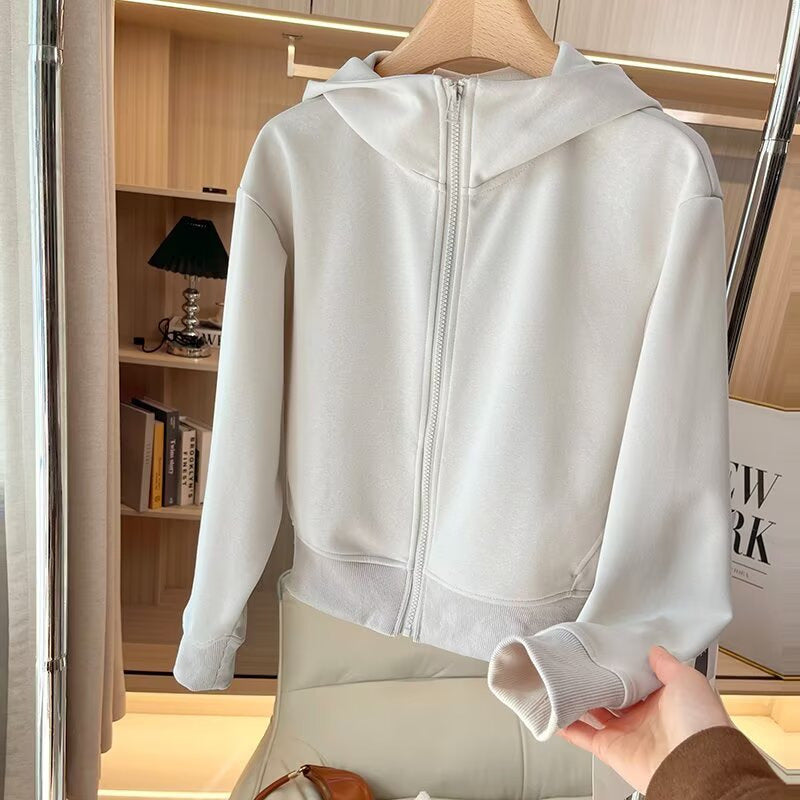 Damen bequeme Kapuzenjacke mit innovativem Reißverschluss Drune