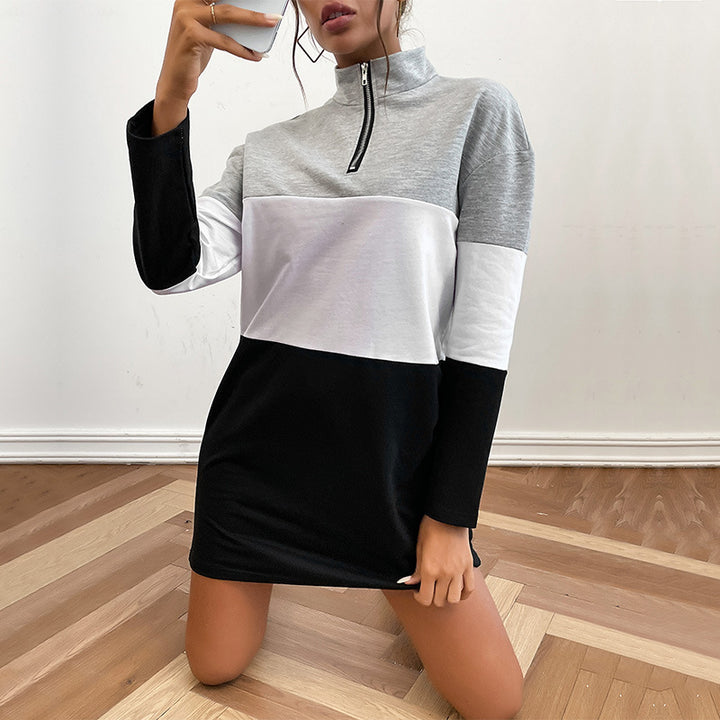 Damen Sportliches Sweatkleid mit Reißverschluss Drune