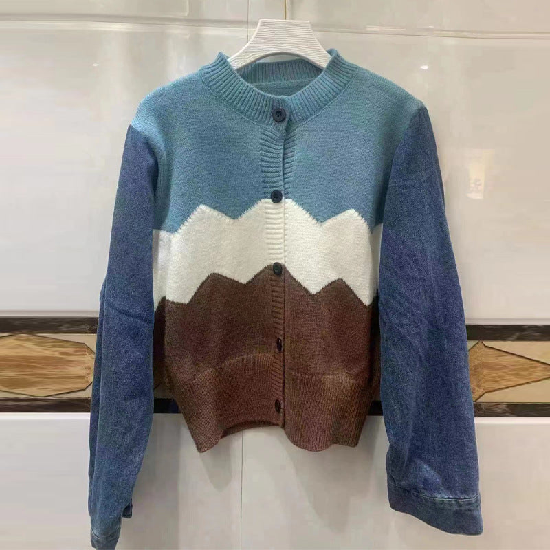 Damen Trendige Strickjacke mit modernen Farbakzenten Drune