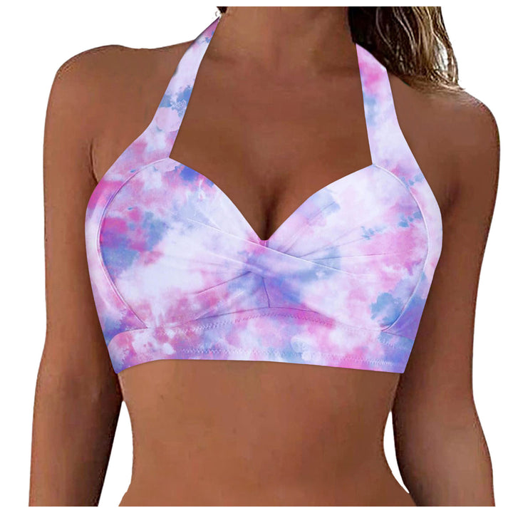 Damen Sportliches Bikinioberteil mit tiefem Ausschnitt und Halter-Design Drune