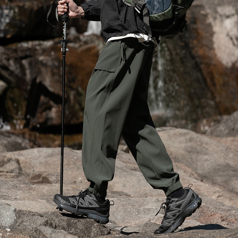 Herren Weite Relaxed-Cargo-Freizeithose mit Tunnelzugbund & Multifunktions‑Taschen Drune