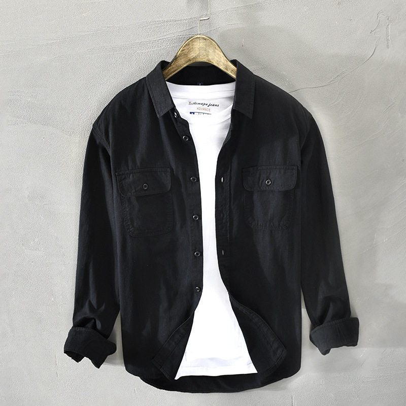 Herren Lässige Hemdjacke mit Brusttaschen Drune