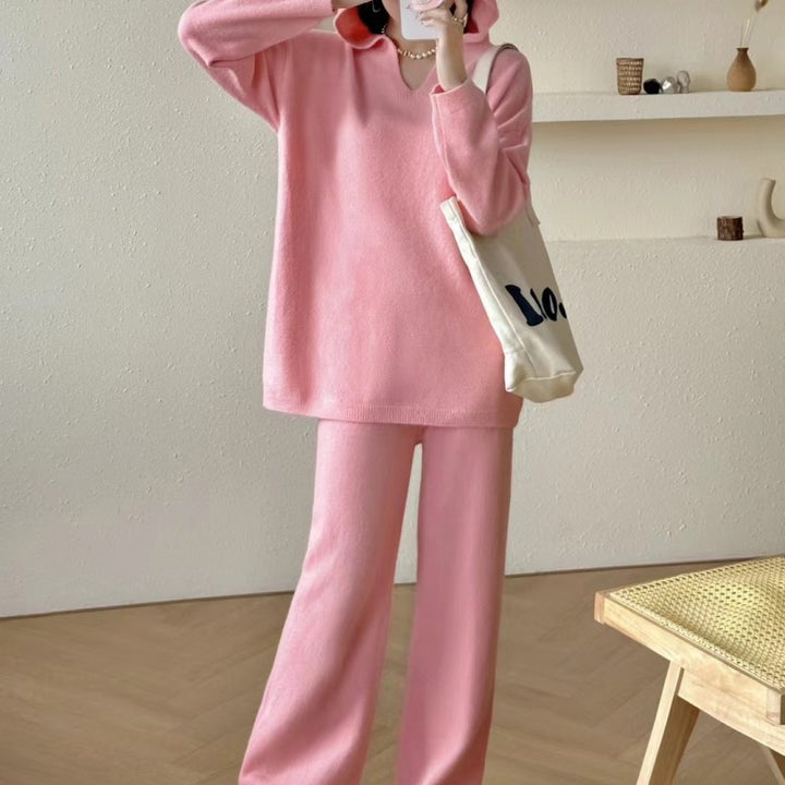 Damen Kuscheliges Strickensemble mit weitem Schnitt und elegantem Design Drune