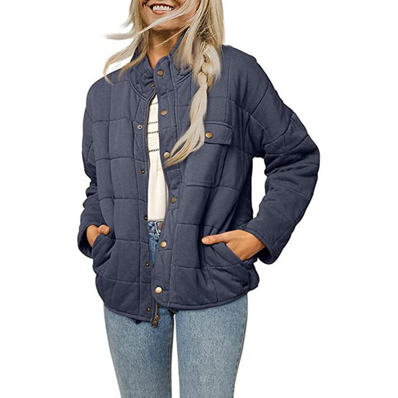 Damen Steppjacke mit dekorativem Knopf Drune