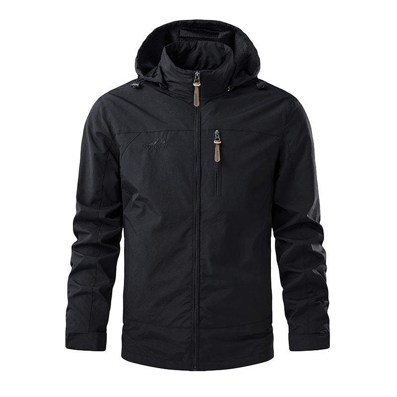 Herren Leichte Funktionsjacke mit abnehmbarer Kapuze Drune