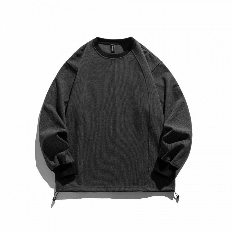 Unisex Strukturiertes Oversize-Sweatshirt mit Kordelzugbund und Raglanärmeln Drune