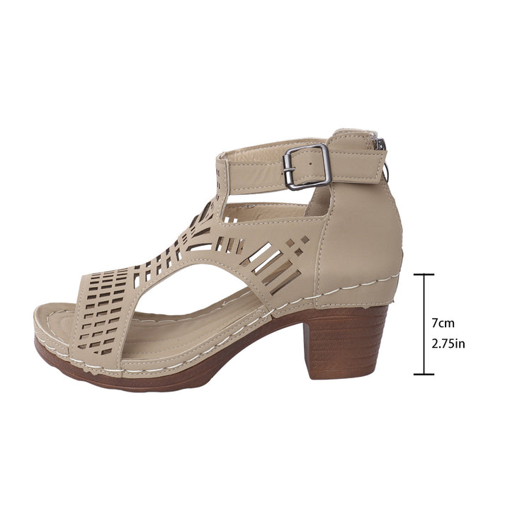 Damen Sandalen mit modischem Schnitt und bequemem Blockabsatz Drune