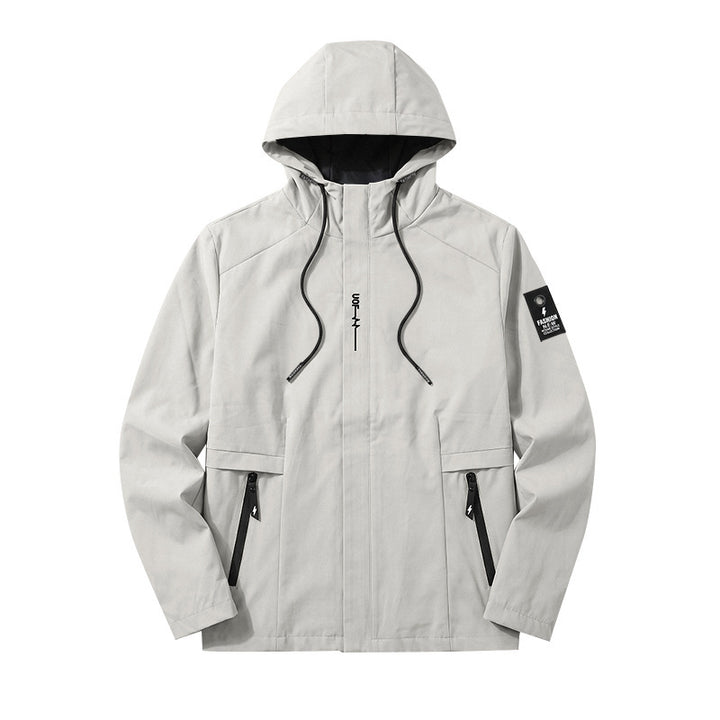 Herren Wasserabweisende Softshell-Jacke mit Kapuze und verdecktem Reißverschluss Drune