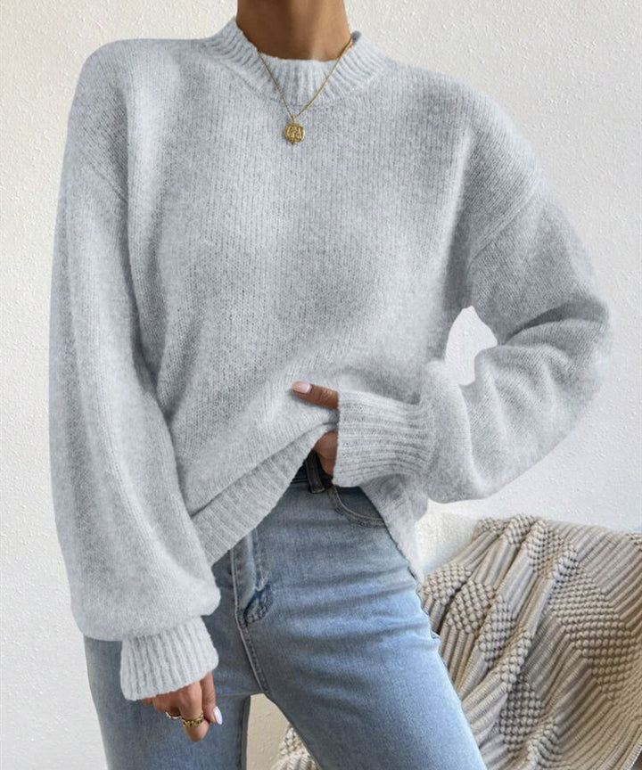 Damen Oversize Feinstrickpullover mit angedeutetem Mohair‑Effekt und verlängerten Rippbündchen Drune