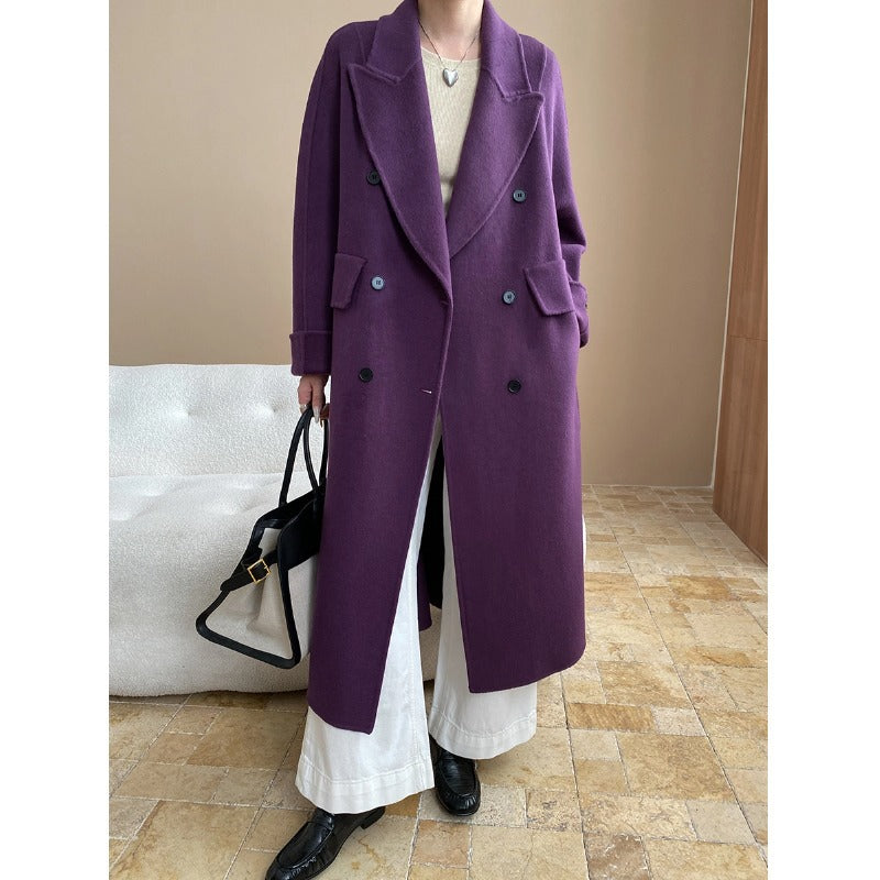 Damen eleganter Oversized-Mantel mit doppelter Knopfleiste und praktischen Taschen Drune