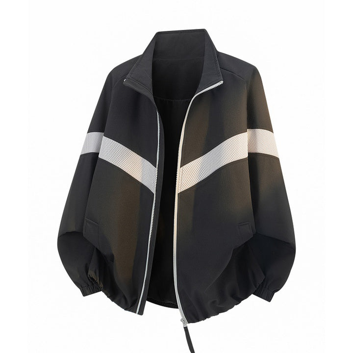 Damen Oversize Freizeit-Trackjacke mit Mesh-Einsätzen und durchgehendem Reißverschluss Drune