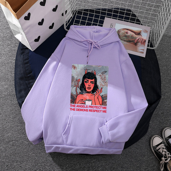 Damen Hoodie mit kreativem Grafikdruck Drune