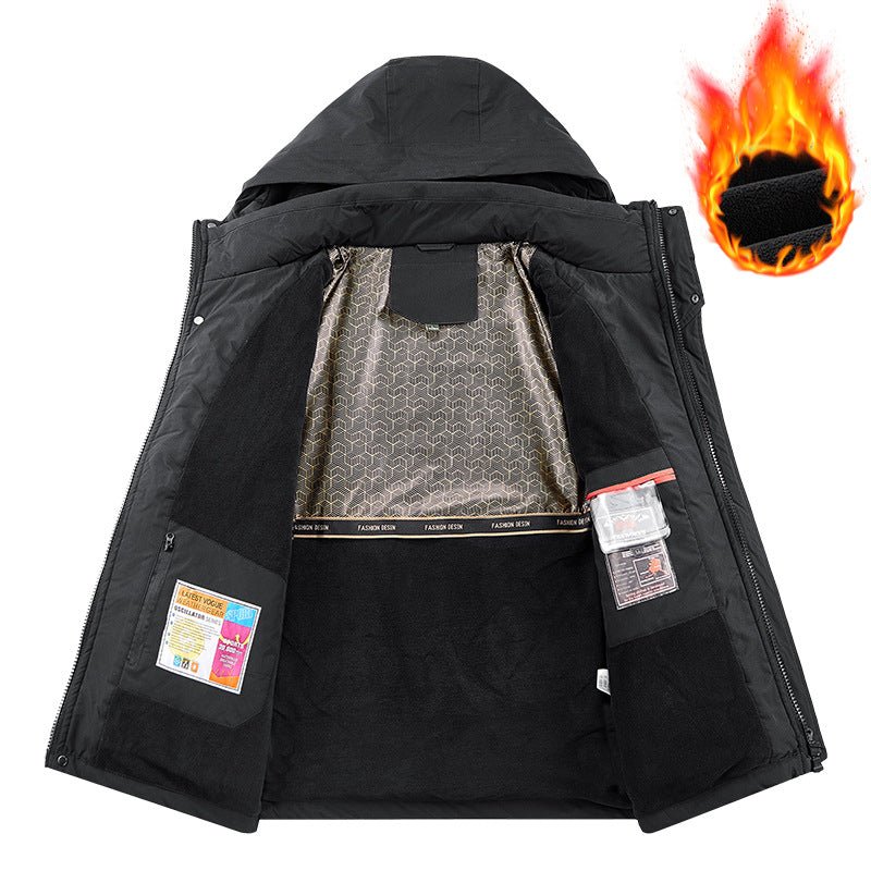 Herren Technischer Thermo-Parka mit Microfleece-Innenfutter und Utility-Taschen Drune