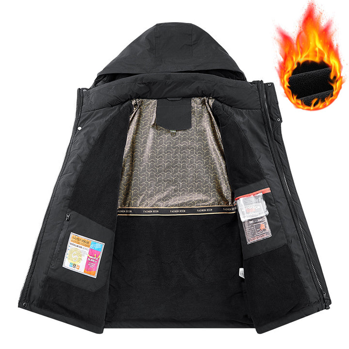 Herren Technischer Thermo-Parka mit Microfleece-Innenfutter und Utility-Taschen Drune
