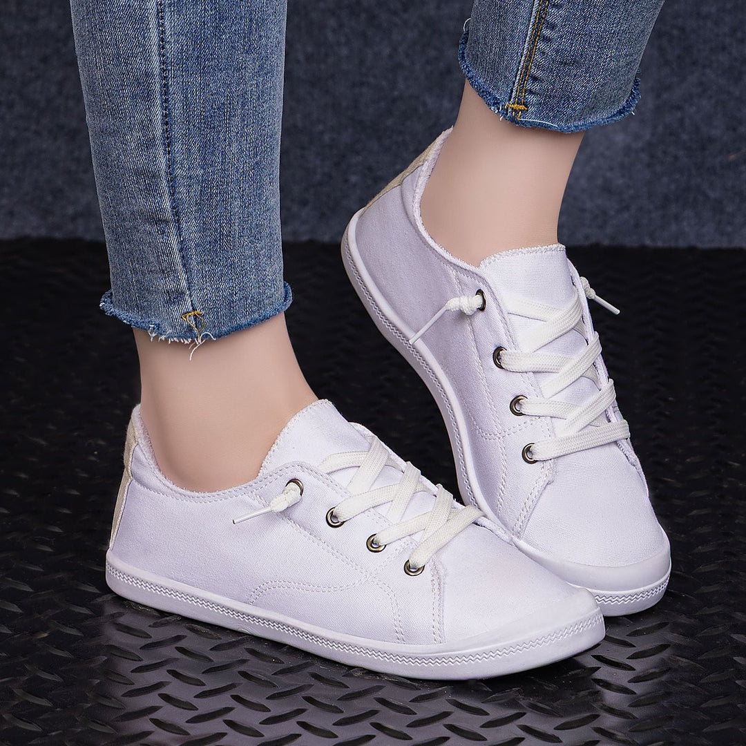 Damen Bequeme Canvas Sneakers mit atmungsaktiver Innensohle Drune