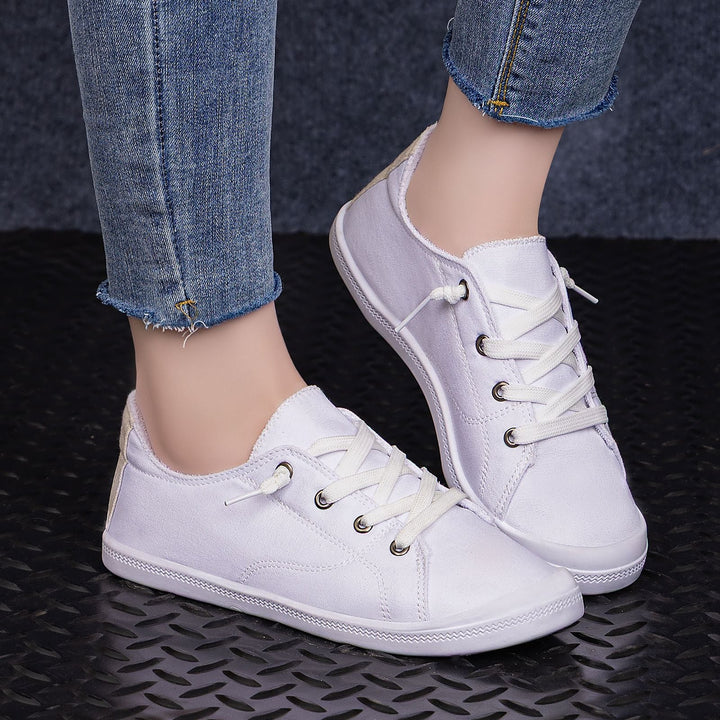 Damen Bequeme Canvas Sneakers mit atmungsaktiver Innensohle Drune