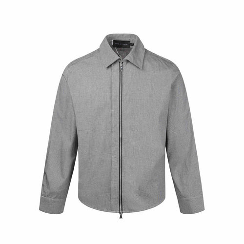 Herren Kurzjacke mit Hemdkragen, Zwei‑Wege‑Reißverschluss und feiner Struktur Drune
