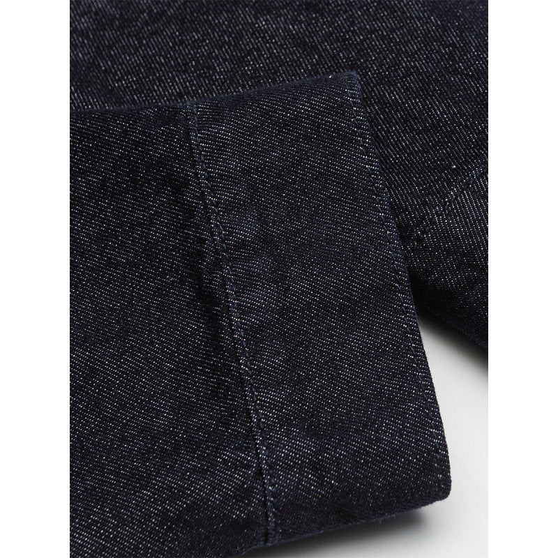 Herren Boxy-Jeansjacke mit Cordkragen und Metallknebelverschlüssen Drune