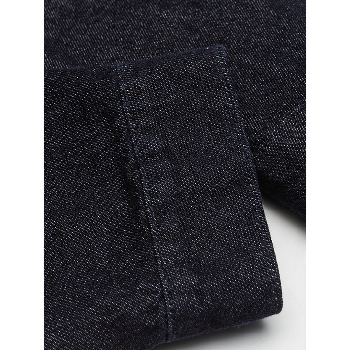 Herren Boxy-Jeansjacke mit Cordkragen und Metallknebelverschlüssen Drune
