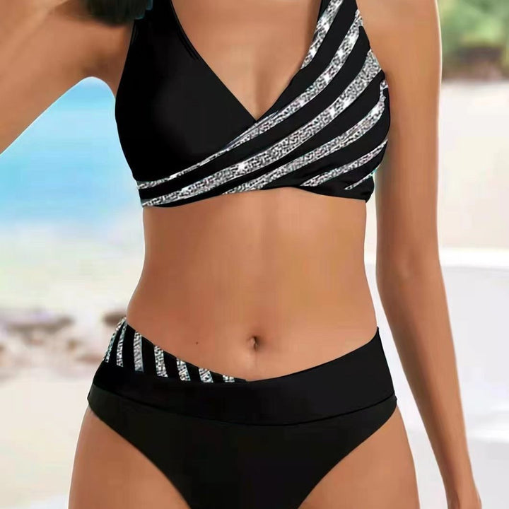 Damen Sportlicher Bikini mit modischem Wickeloberteil Drune