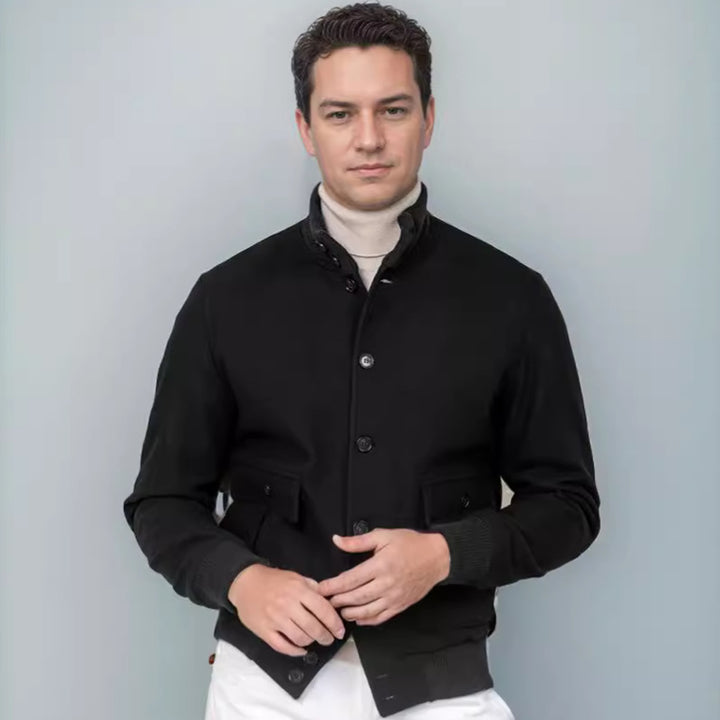 Herren modische Übergangsjacke mit praktischem Stehkragen und funktionalen Reißverschlusstaschen Drune