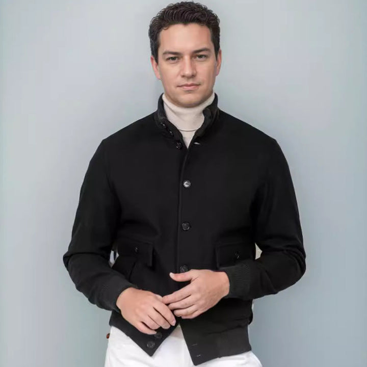 Herren modische Übergangsjacke mit praktischem Stehkragen und funktionalen Reißverschlusstaschen Drune