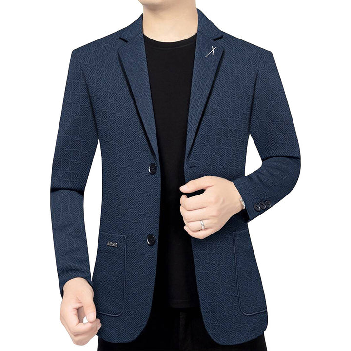 Herren Modernes Einreihiges City-Blazer mit aufgesetzten Taschen und leichter Halbfütterung Drune