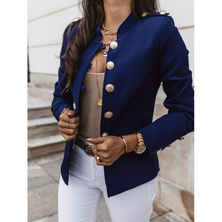 Damen modischer Blazer mit goldenen Knöpfen und schmalem Schnitt Drune