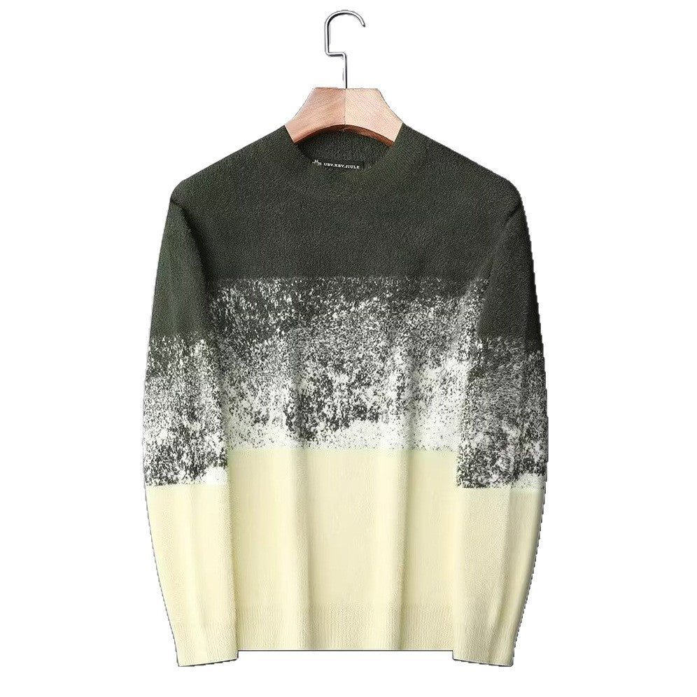 Herren Modischer Grobstrickpullover mit Farbverlauf Drune