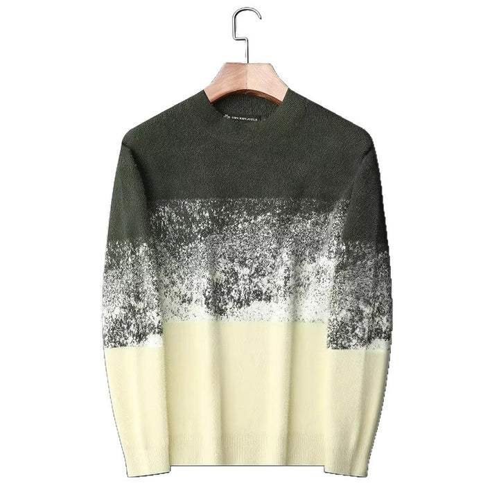 Herren Modischer Grobstrickpullover mit Farbverlauf Drune