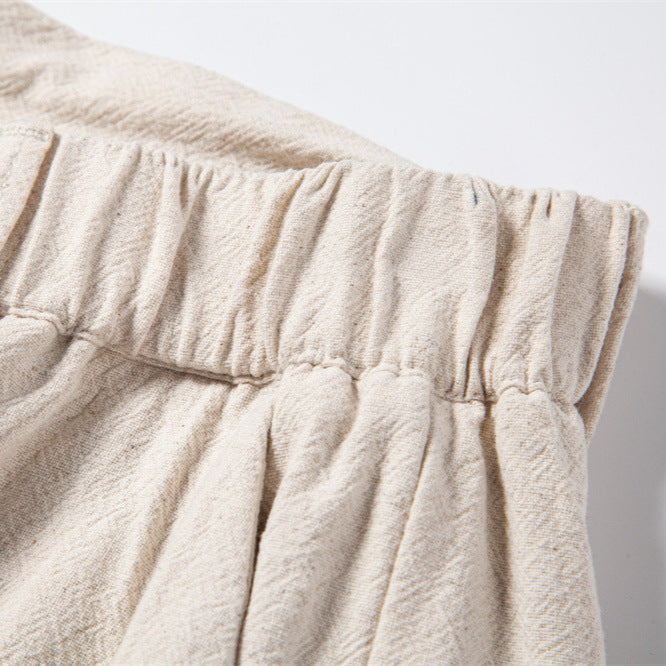 Herren nan lässige Bundfaltenhose mit elastischem Tunnelzugbund und schmal zulaufendem Bein Drune