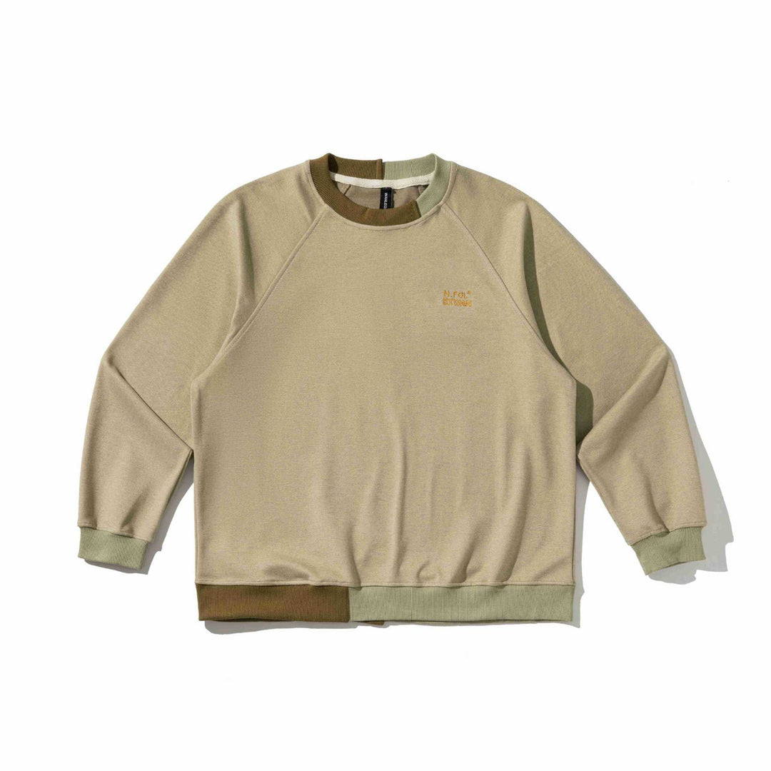 Herren Komfortabler Baumwoll-Sweatshirt mit Kontrastbündchen und Sticklogo Drune