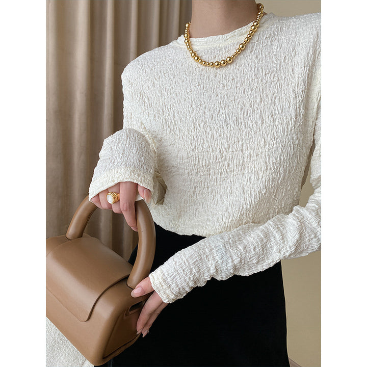 Damen Eleganter Strickpullover mit strukturiertem Design und hohen Bündchen Drune