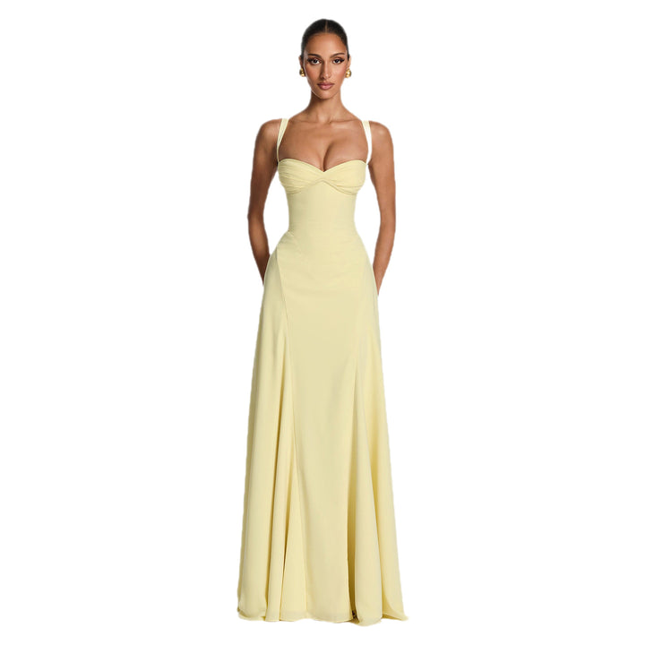 Damen Elegantes Abendkleid mit tailliertem Schnitt und verstellbaren Trägern Drune